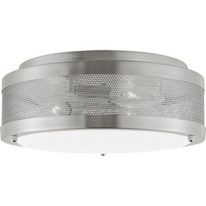 Vander Medium Flush Mount in Midnight Black with Etched Glass / White Inside - Visual Comfort Ceiling Lights