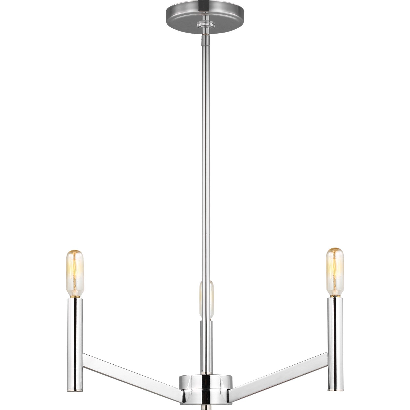 Vector Three Light Chandelier Chrome - Visual Comfort Ceiling Lights