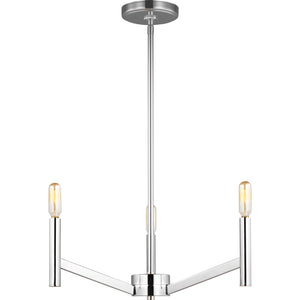 Vector Three Light Chandelier Chrome - Visual Comfort Ceiling Lights