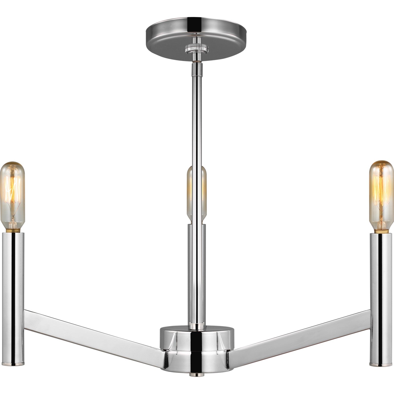 Vector Three Light Chandelier Chrome - Visual Comfort Ceiling Lights