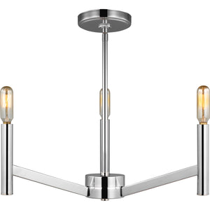 Vector Three Light Chandelier Chrome - Visual Comfort Ceiling Lights