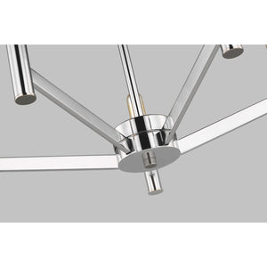 Vector Five Light Semi-Flush Mount Chrome - Visual Comfort Ceiling Lights