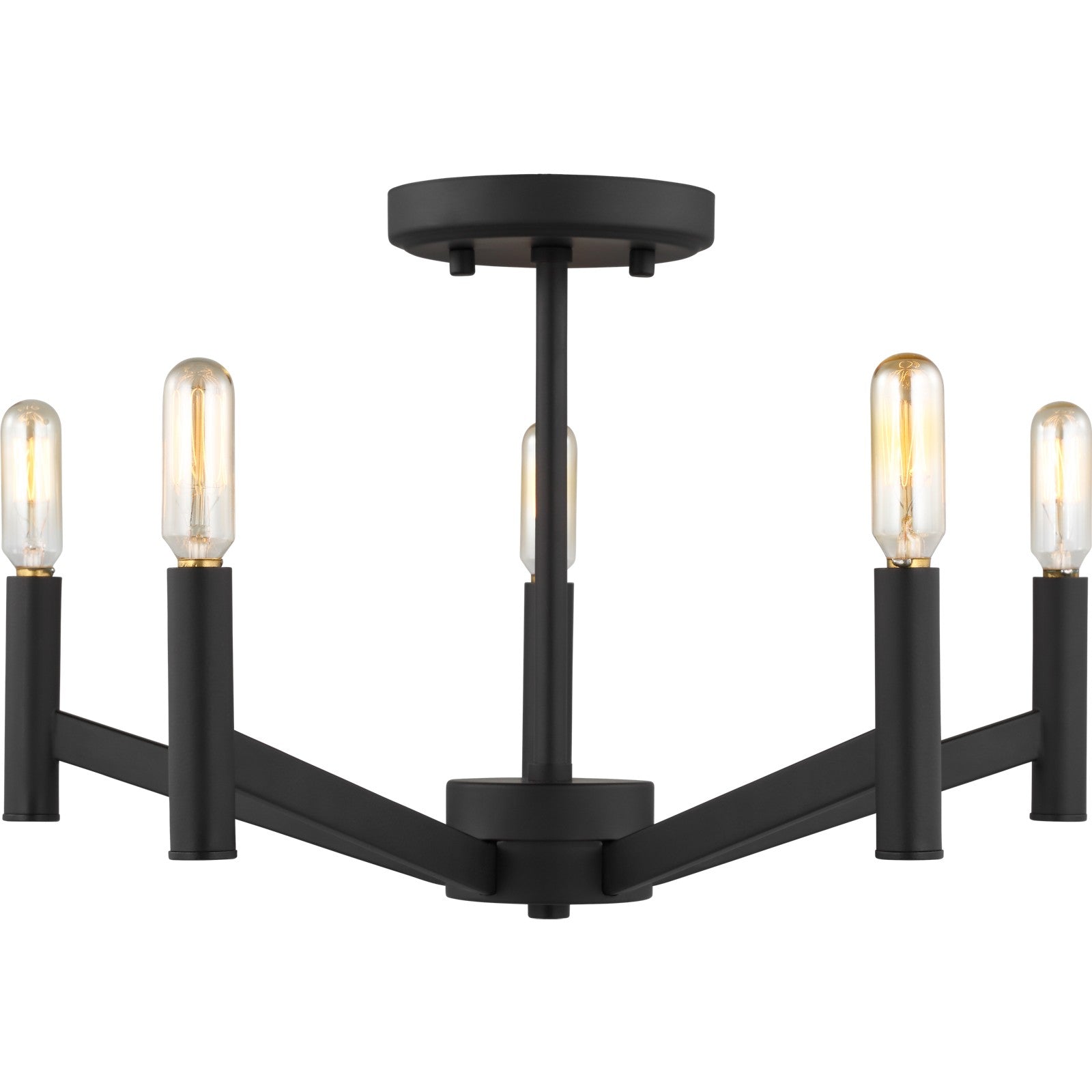 Vector Five Light Semi-Flush Mount Chrome - Visual Comfort Ceiling Lights