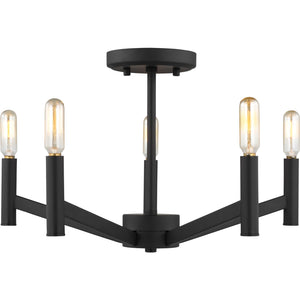 Vector Five Light Semi-Flush Mount Chrome - Visual Comfort Ceiling Lights