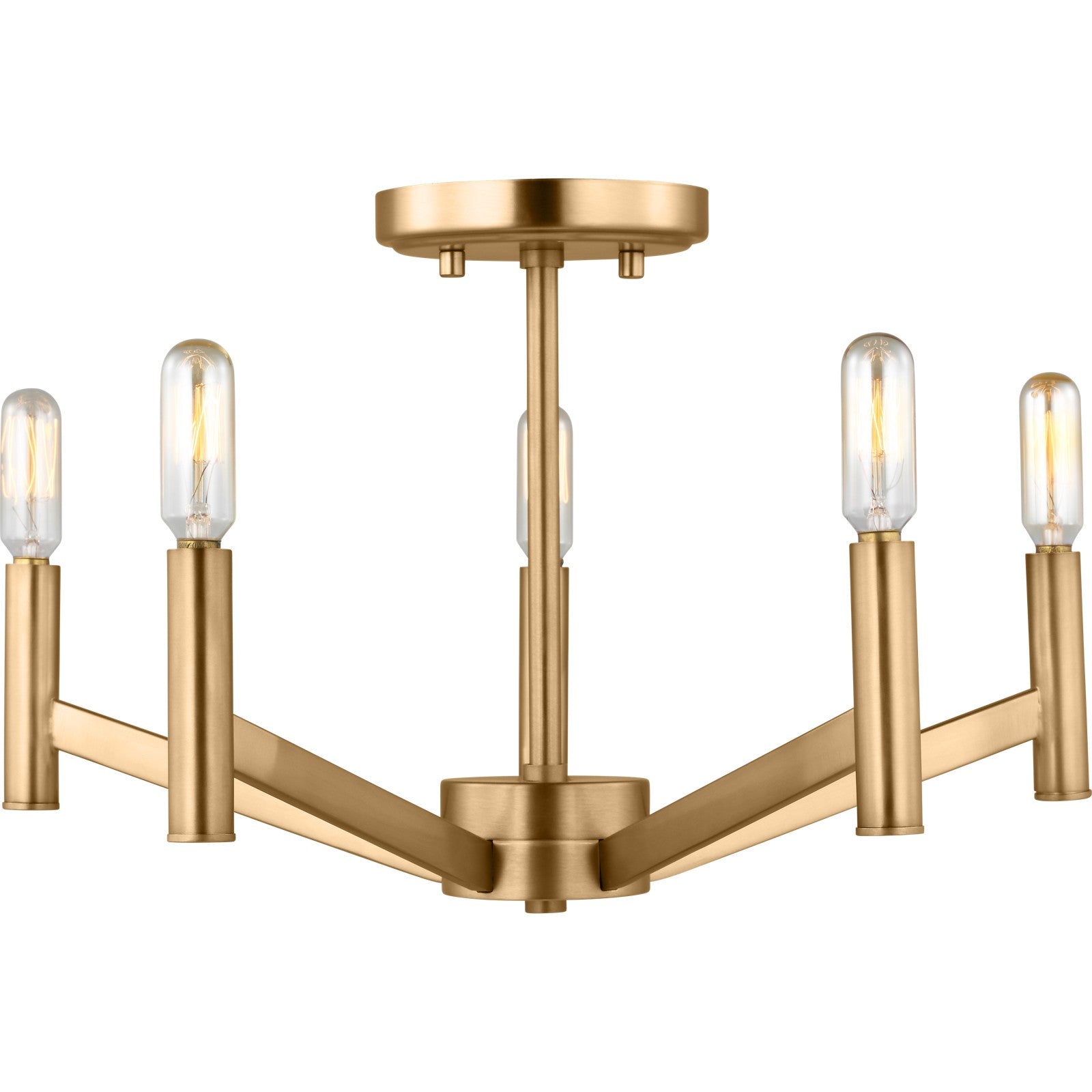 Vector Five Light Semi-Flush Mount Chrome - Visual Comfort Ceiling Lights