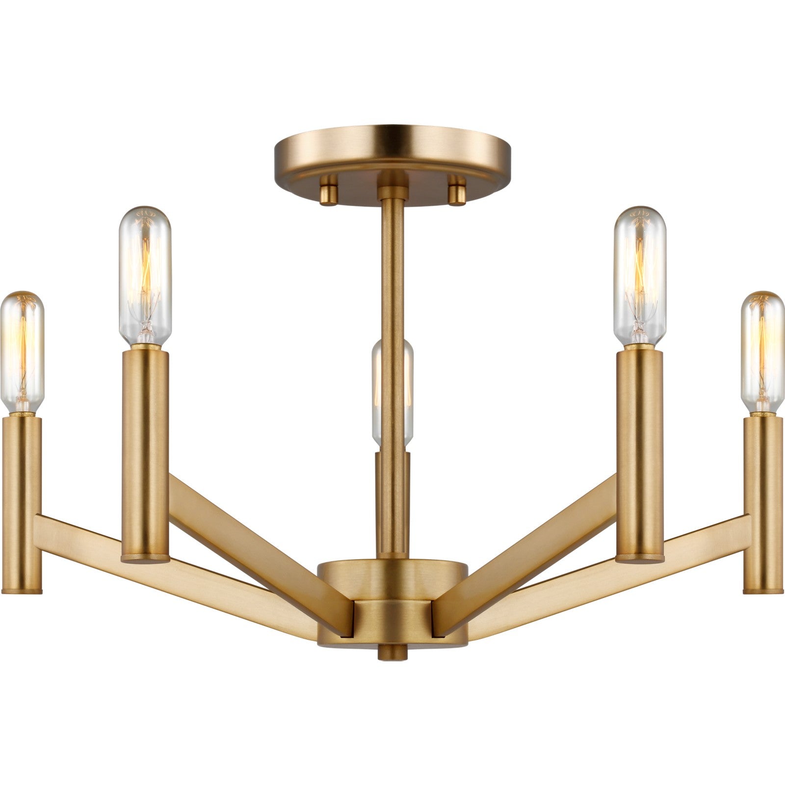 Vector Five Light Semi-Flush Mount Chrome - Visual Comfort Ceiling Lights