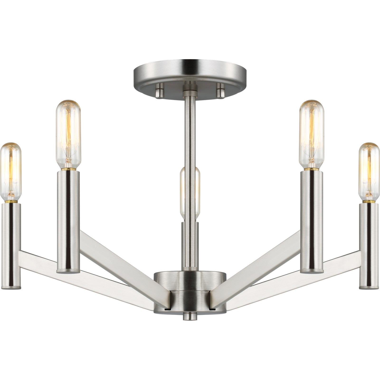 Vector Five Light Semi-Flush Mount Chrome - Visual Comfort Ceiling Lights