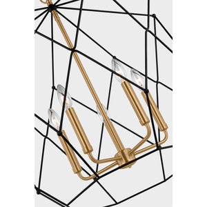 Zarra Large Five Light Lantern Satin Brass - Visual Comfort Ceiling Lights