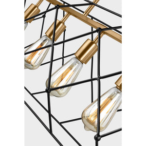 Zarra Five Light Linear Satin Brass - Visual Comfort Ceiling Lights