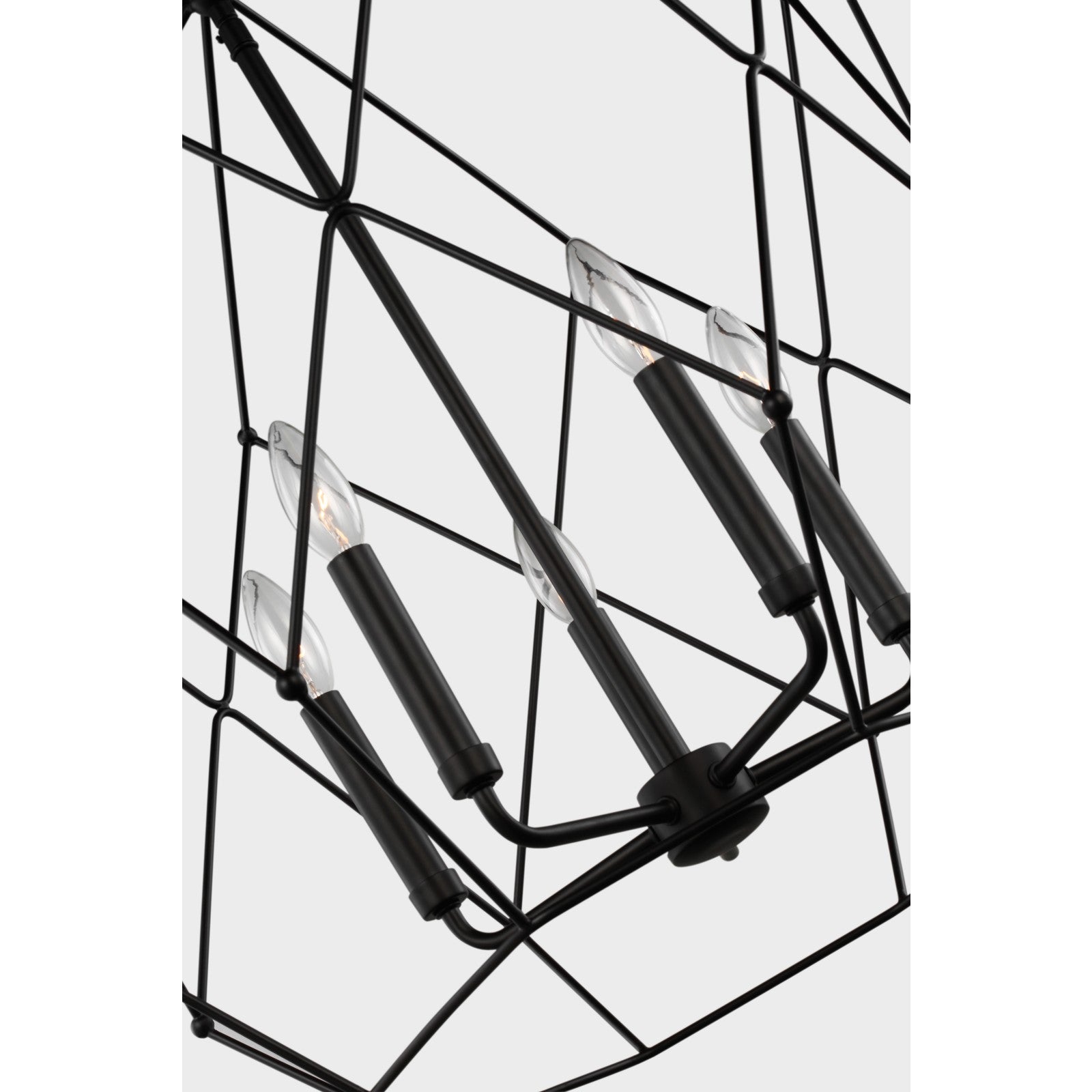 Zarra Large Five Light Lantern Satin Brass - Visual Comfort Ceiling Lights