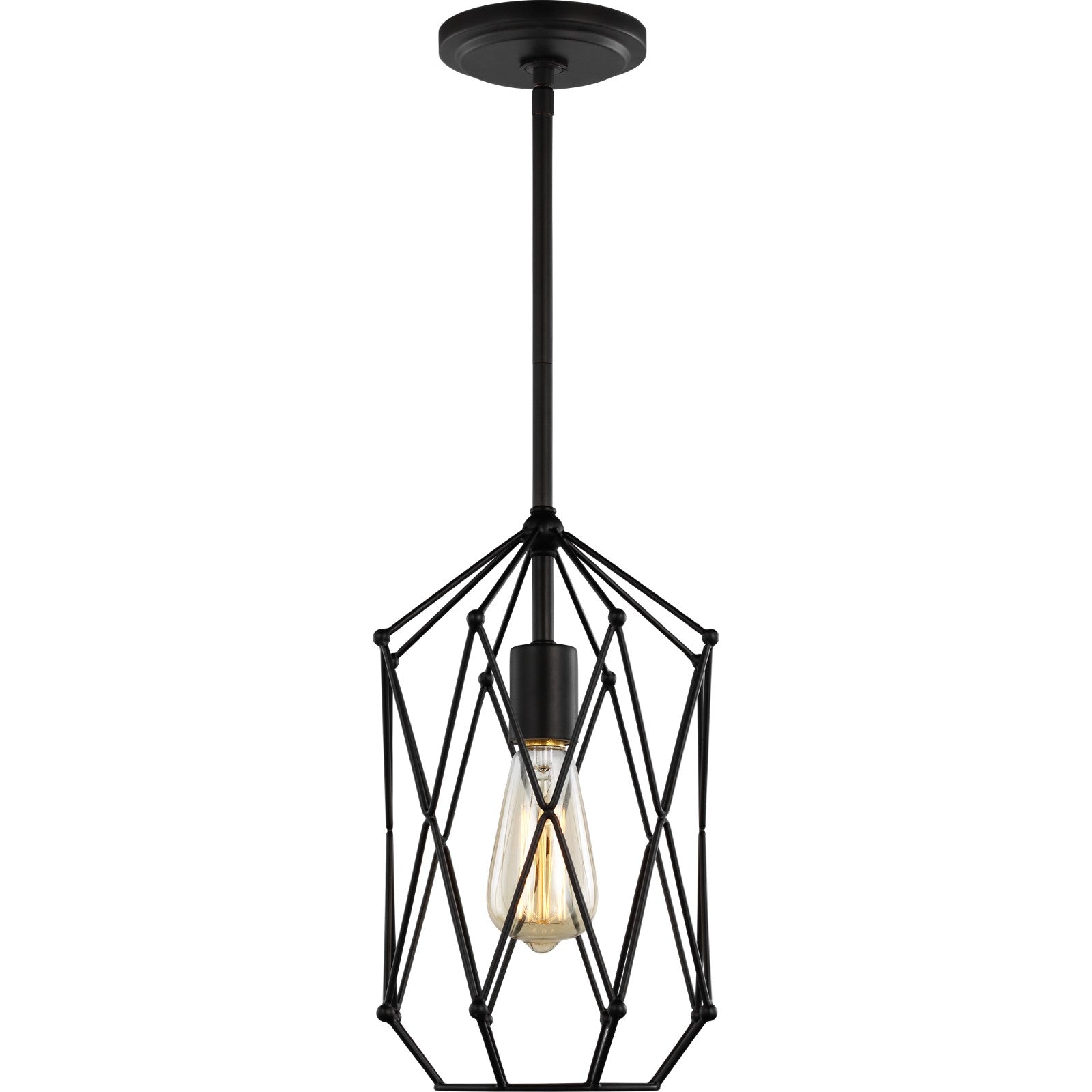 Zarra Small One Light Lantern Satin Brass - Visual Comfort Ceiling Lights