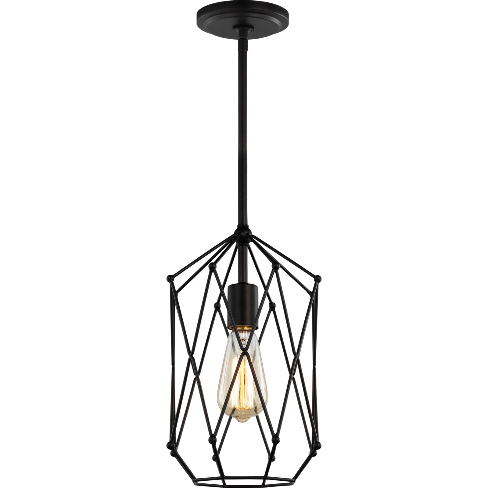 Zarra Small One Light Lantern Satin Brass - Visual Comfort Ceiling Lights