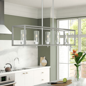 Zire Five Light Linear Pendant in Chrome - Visual Comfort Ceiling Lights