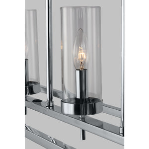 Zire Five Light Linear Pendant in Chrome - Visual Comfort Ceiling Lights