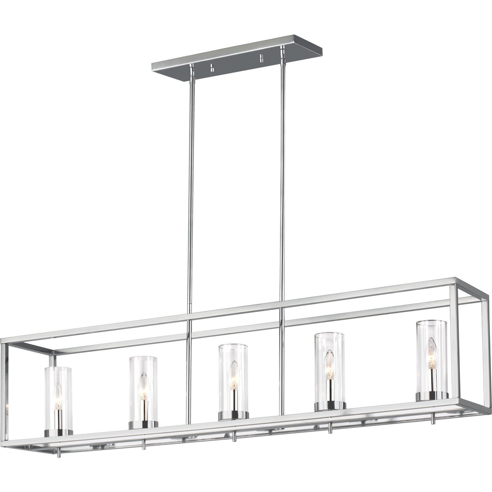 Zire Five Light Linear Pendant in Chrome - Visual Comfort Ceiling Lights