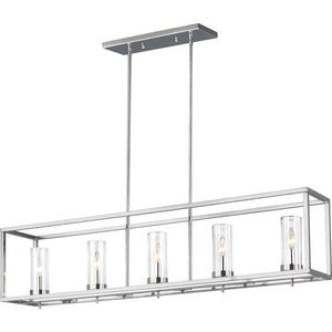 Zire Five Light Linear Pendant in Chrome - Visual Comfort Ceiling Lights