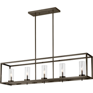 Zire Five Light Linear Pendant in Chrome - Visual Comfort Ceiling Lights