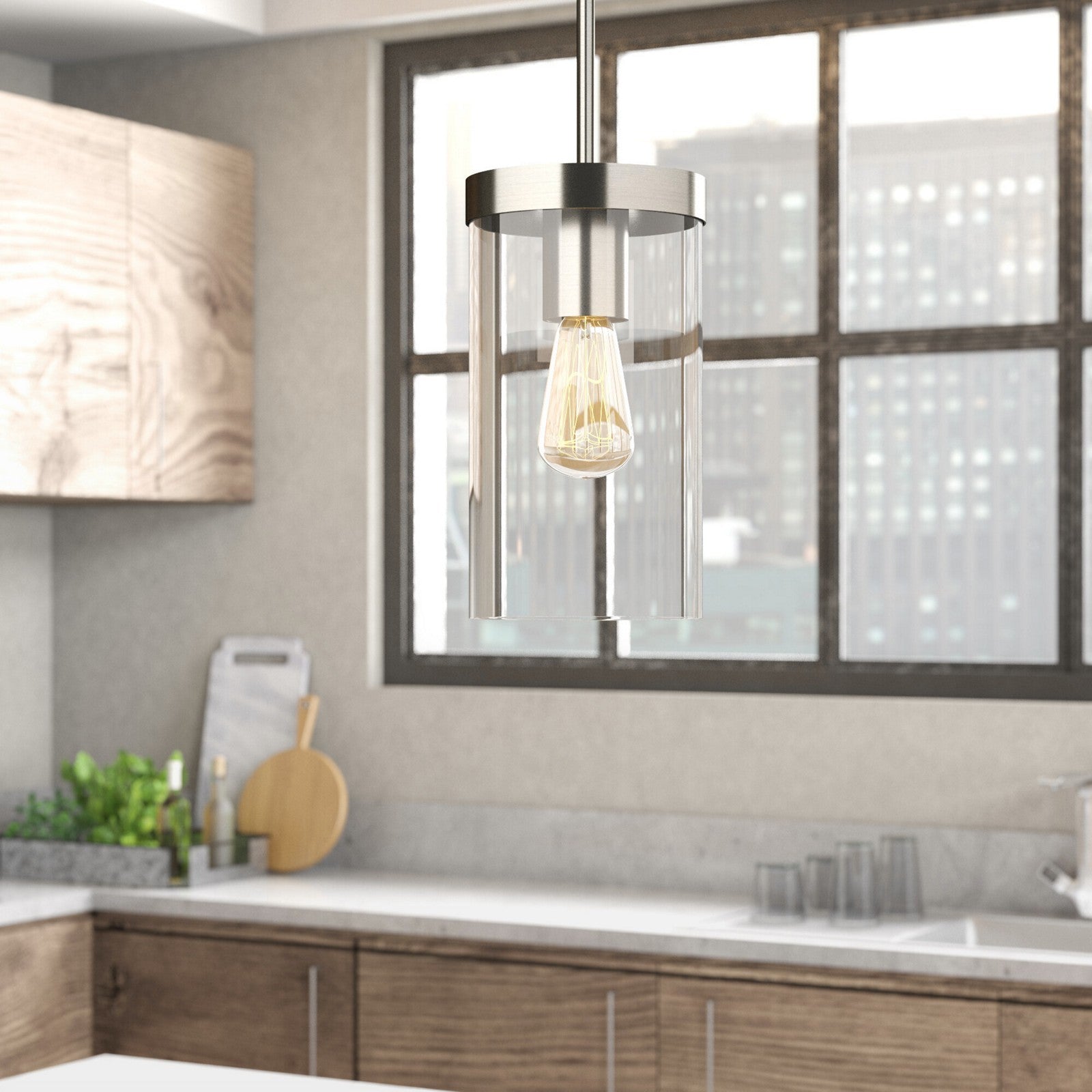 Zire One Light Pendant in Chrome - Visual Comfort Ceiling Lights