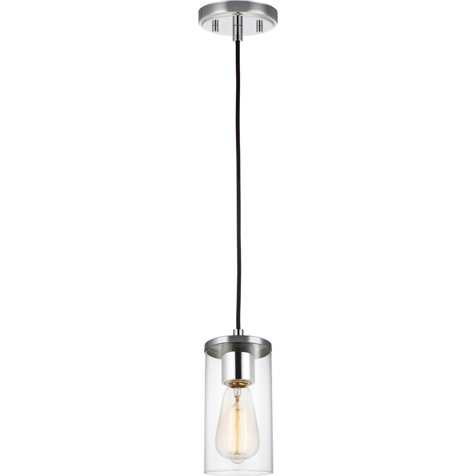 Zire One Light Mini-Pendant in Chrome - Visual Comfort Ceiling Lights