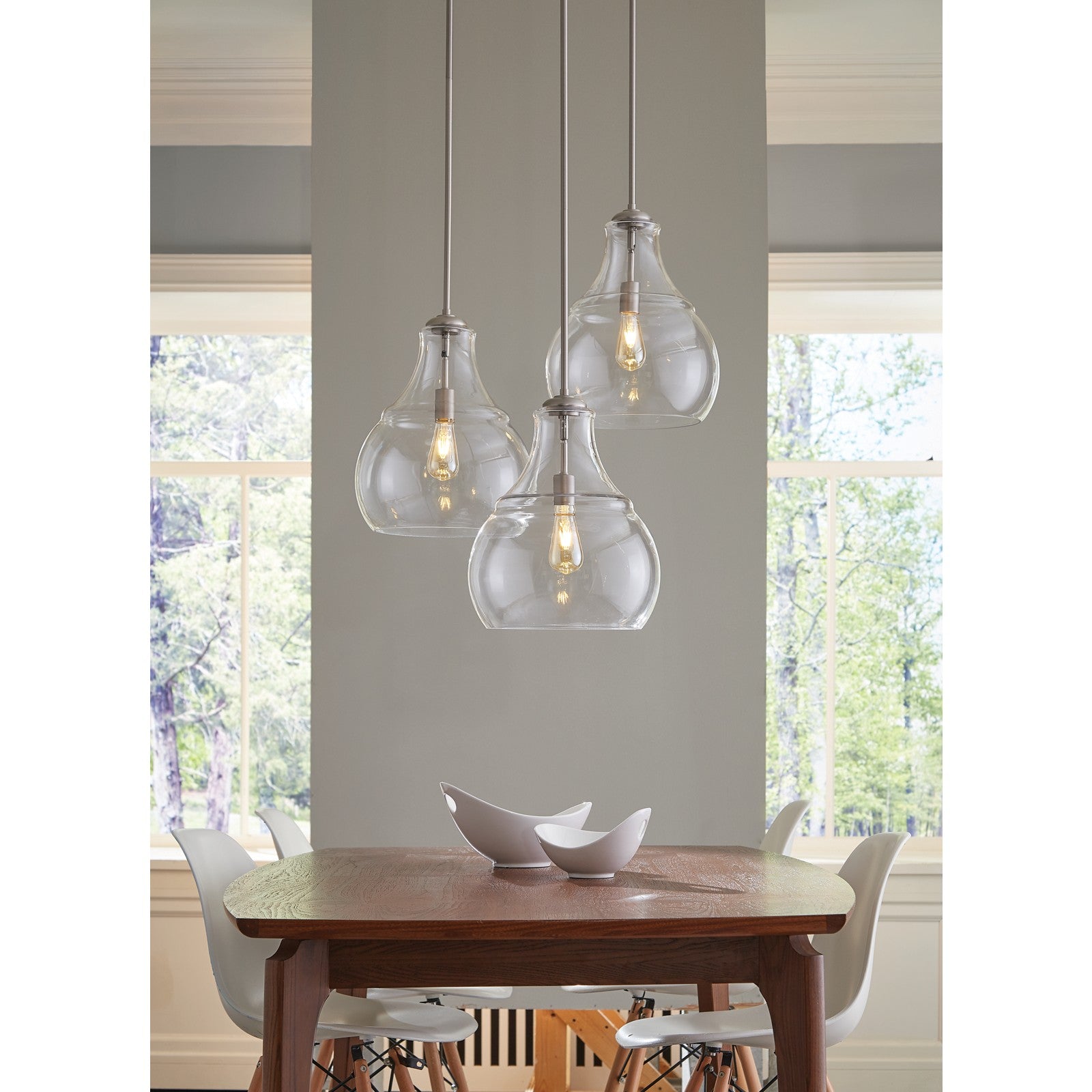 Zola One Light Pendant in Satin Nickel - Visual Comfort Ceiling Lights