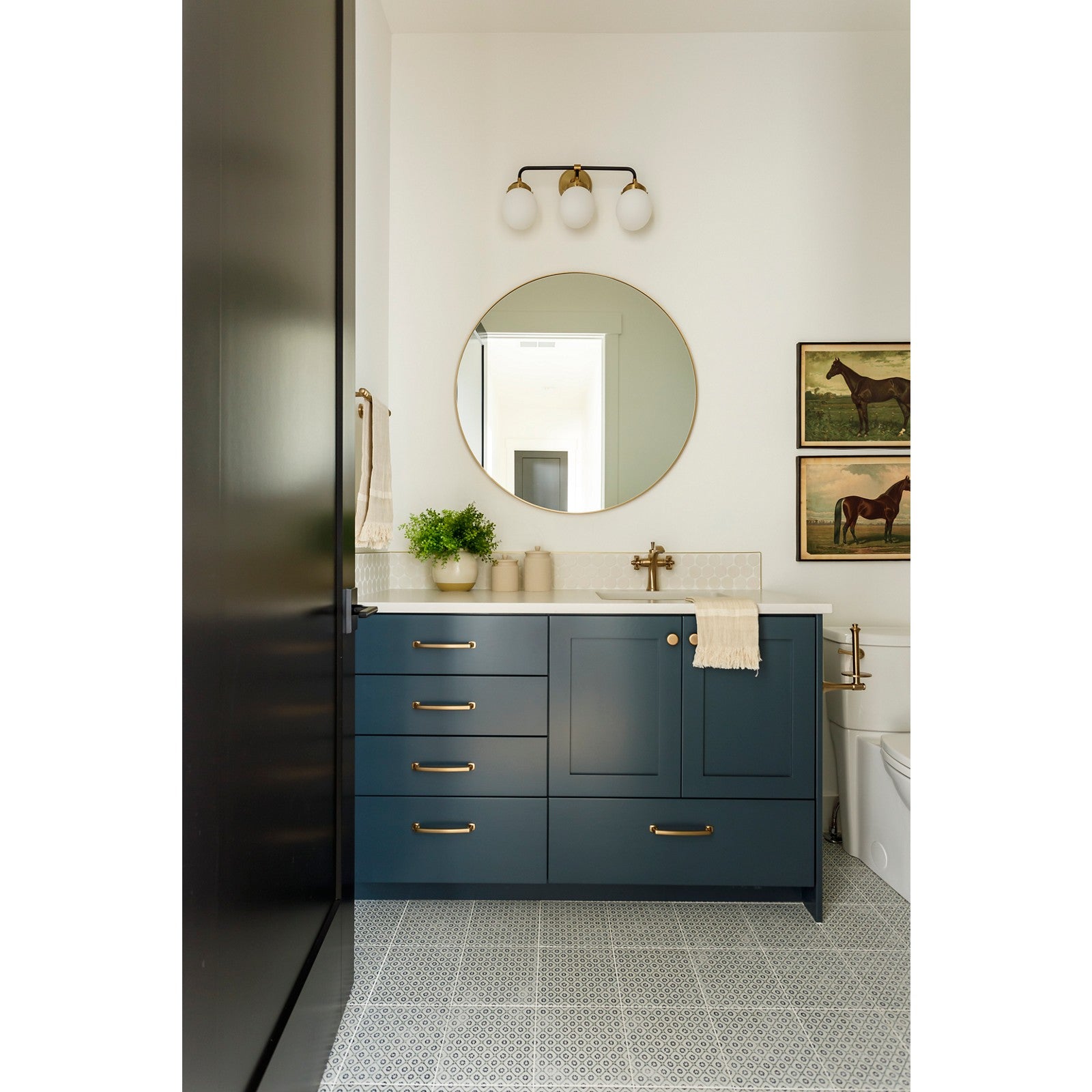 Cafe Three Light Wall / Bath Satin Brass - Visual Comfort Wall Lights