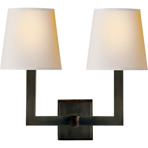 Square Tube Double Sconce - Visual Comfort Wall Lights