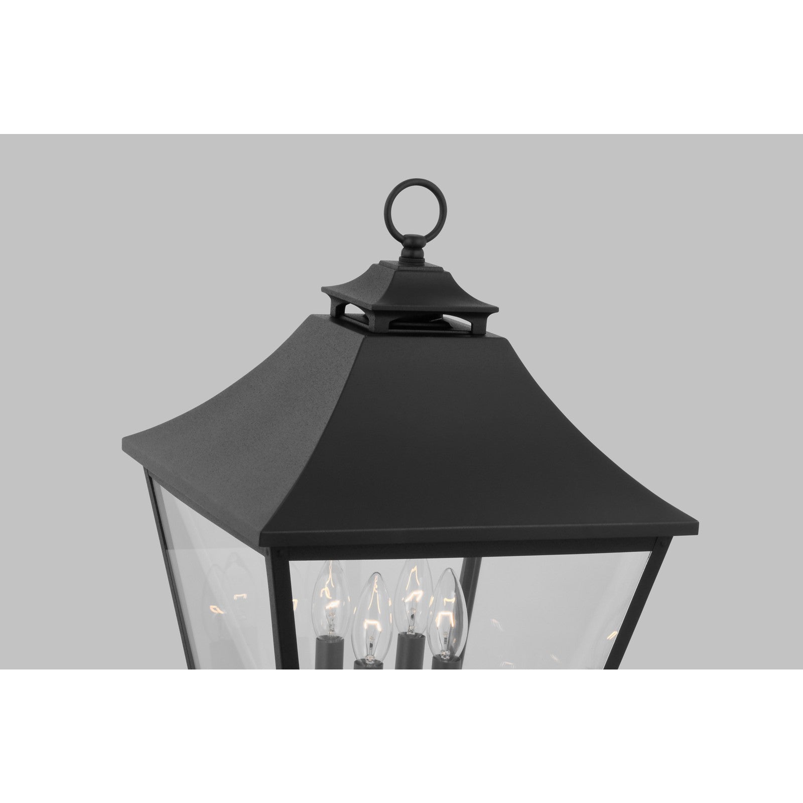 Galena Large Post Lantern Textured Black - Visual Comfort Outdoor Lighting
