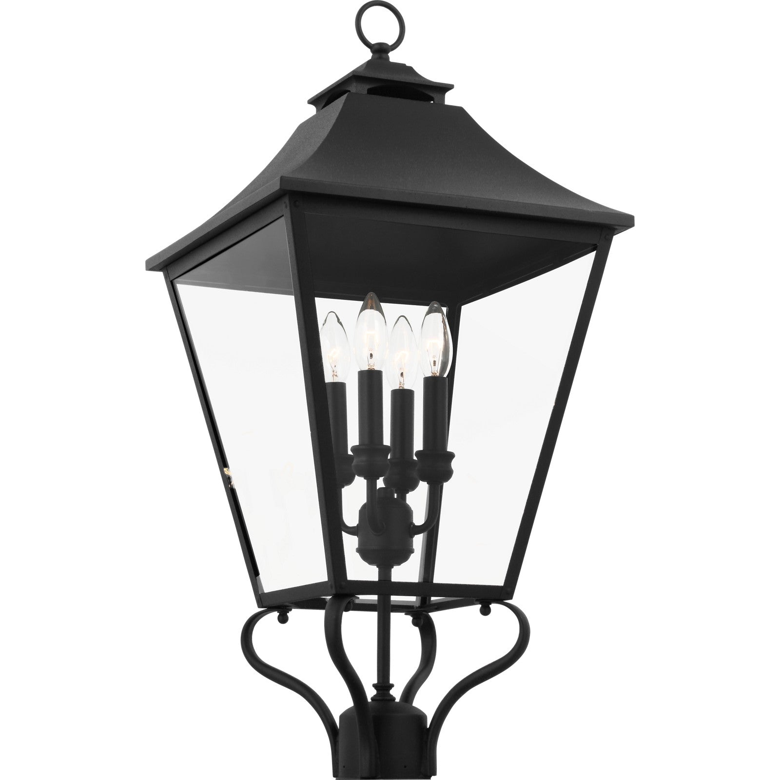 Galena Large Post Lantern Textured Black - Visual Comfort Outdoor Lighting