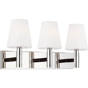 Beckham Classic 3 - Light Vanity in Polished Nickel - Visual Comfort Wall Lights