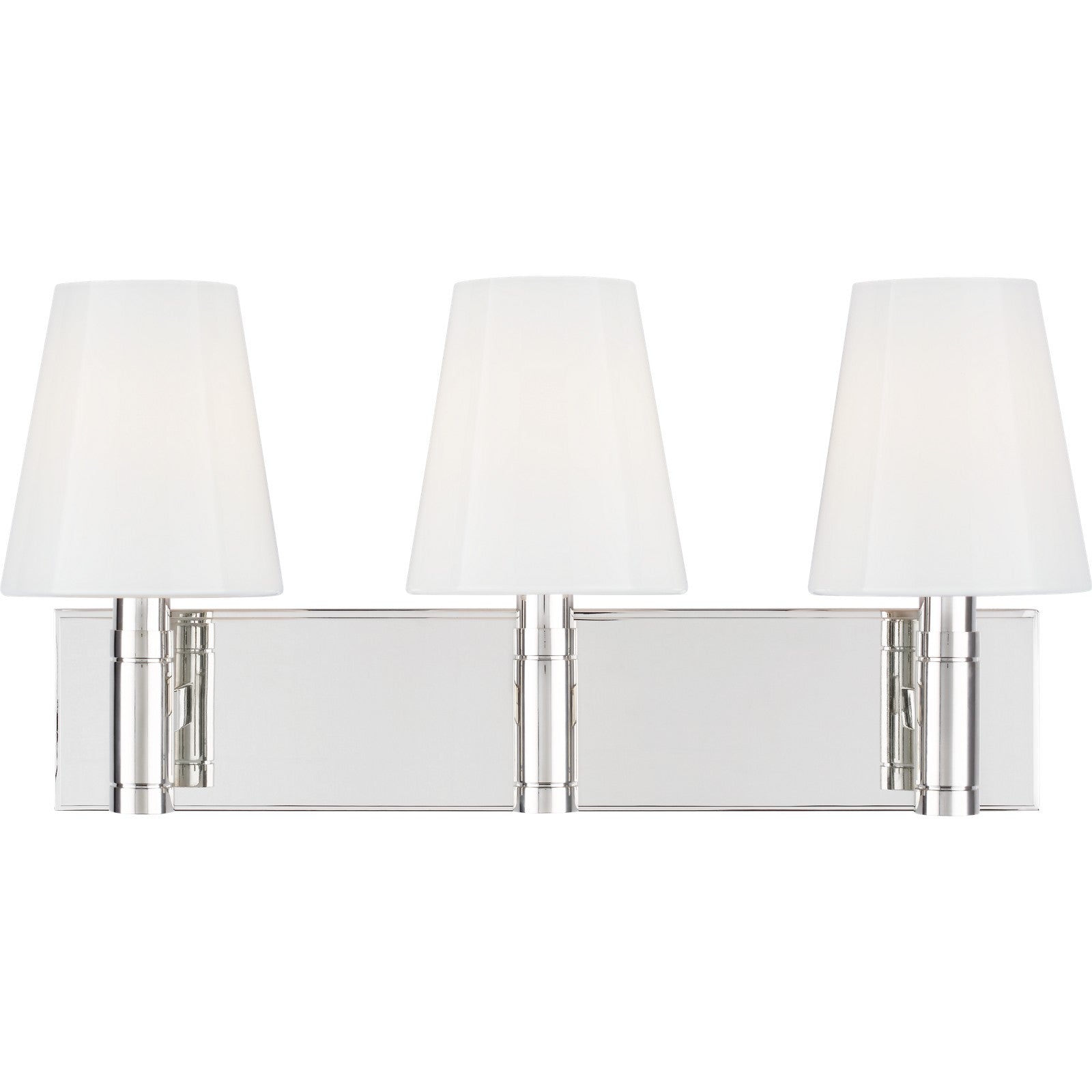 Beckham Classic 3 - Light Vanity in Polished Nickel - Visual Comfort Wall Lights