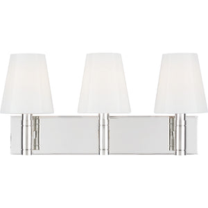 Beckham Classic 3 - Light Vanity in Polished Nickel - Visual Comfort Wall Lights