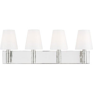 Beckham Classic 4 - Light Vanity in Polished Nickel - Visual Comfort Wall Lights