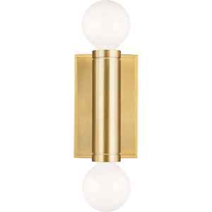 Beckham Modern Double Sconce in Burnished Brass - Visual Comfort Wall Lights