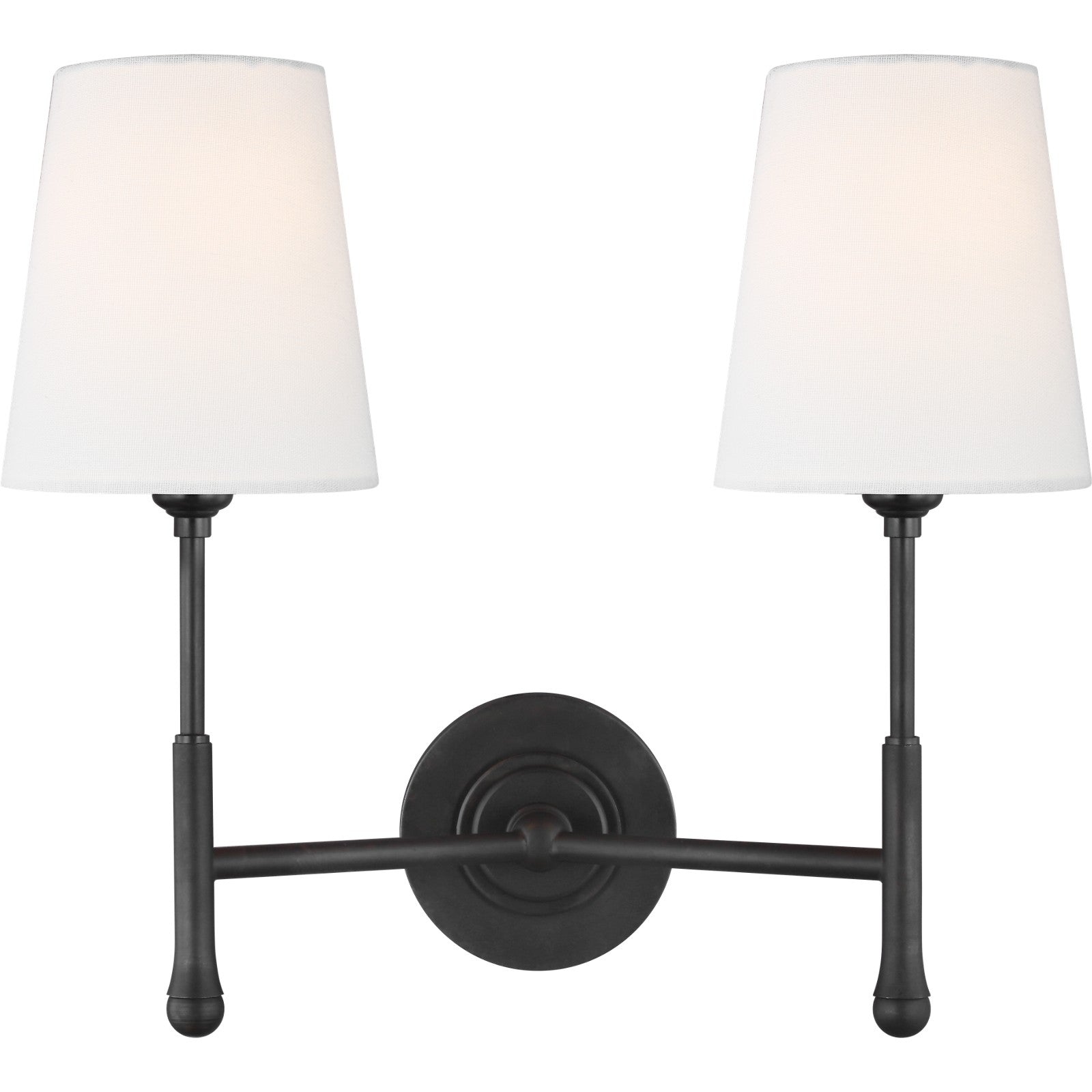 Capri Double Sconce in Aged Iron - Visual Comfort Wall Lights