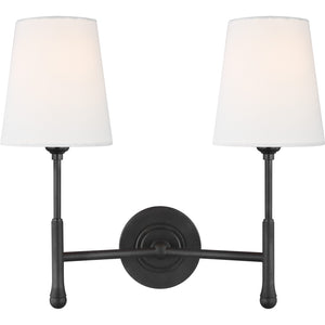 Capri Double Sconce in Aged Iron - Visual Comfort Wall Lights