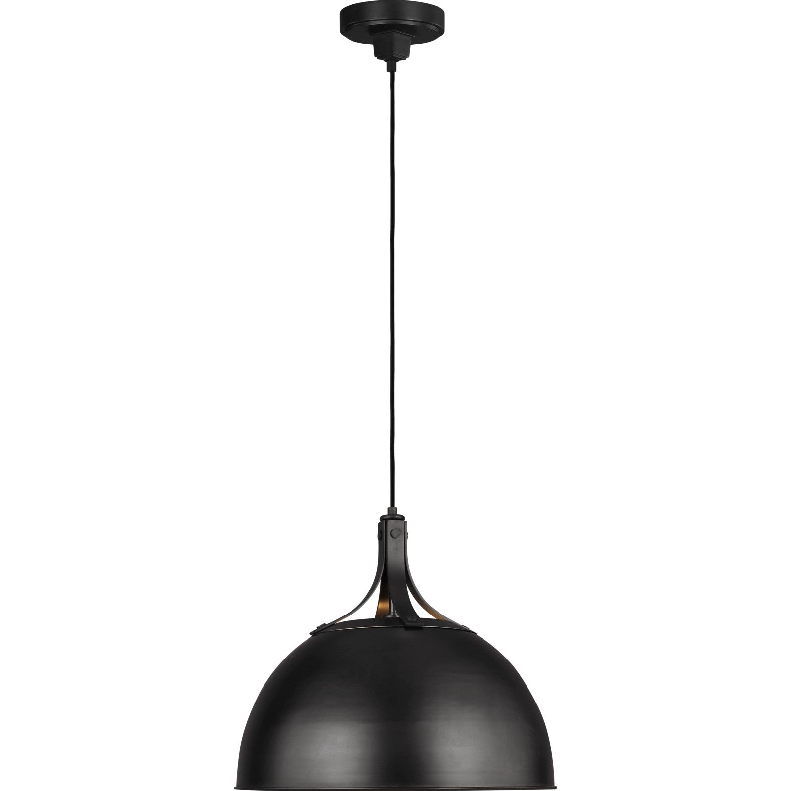 Logan Large Pendant in Aged Iron - Visual Comfort Ceiling Lights