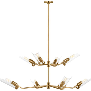 Mezzo Grand Chandelier Burnished Brass - Visual Comfort Ceiling Lights