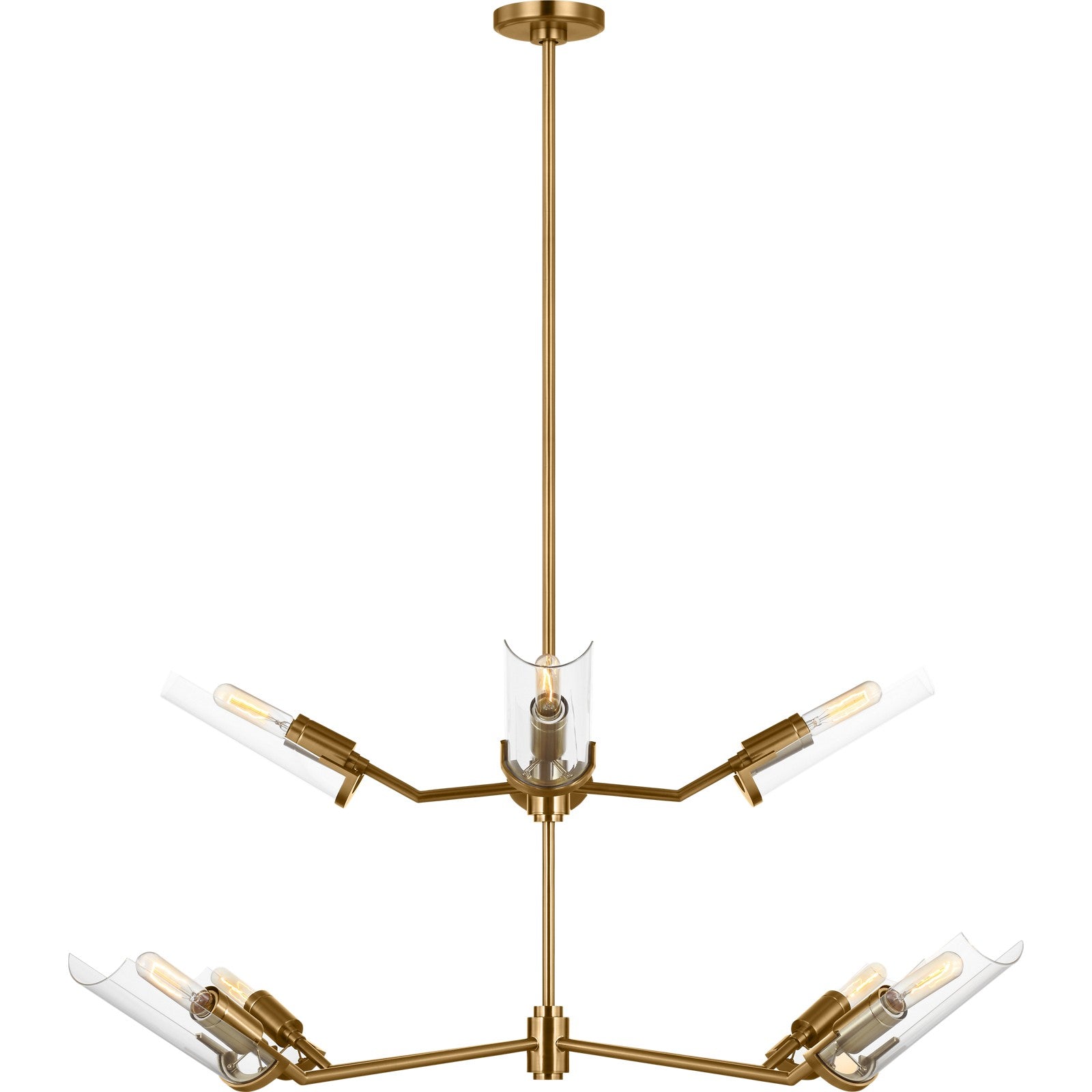 Mezzo Grand Chandelier Burnished Brass - Visual Comfort Ceiling Lights