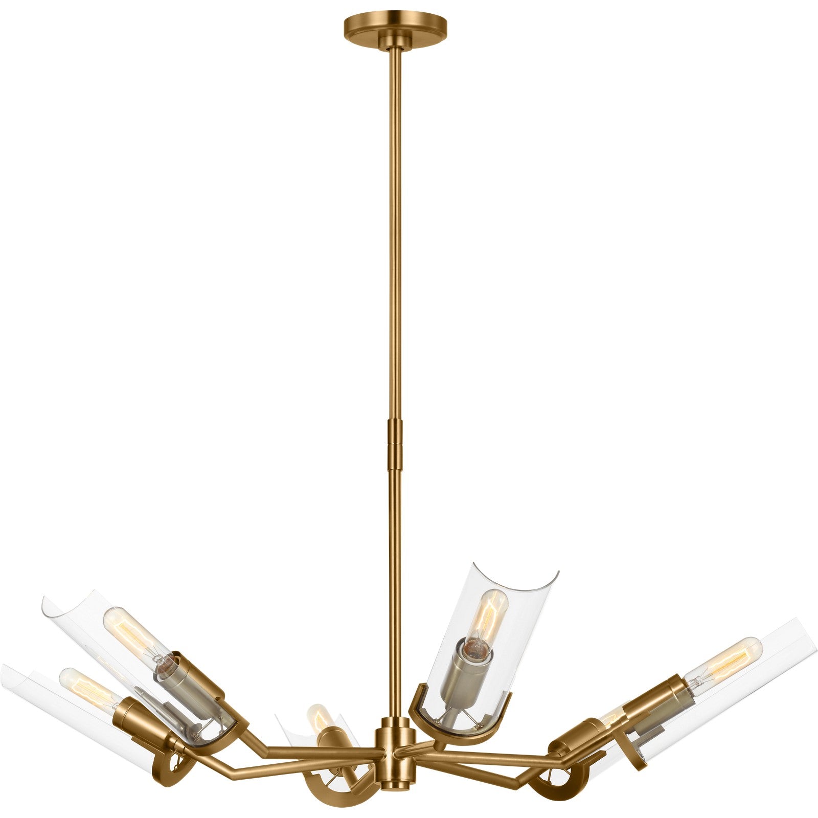 Mezzo Large Chandelier Burnished Brass - Visual Comfort Ceiling Lights