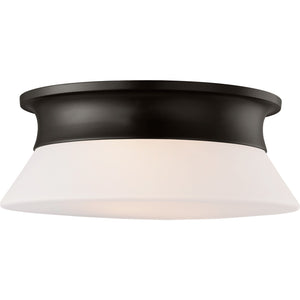 Panos Medium Flush Mount Aged Iron - Visual Comfort Ceiling Lights