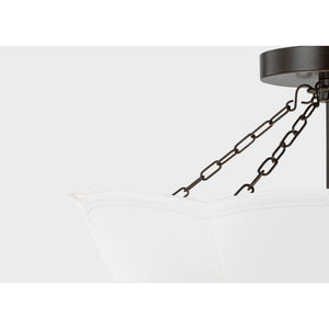 Stassi Medium Semi Flush Mount Aged Iron - Visual Comfort Ceiling Lights