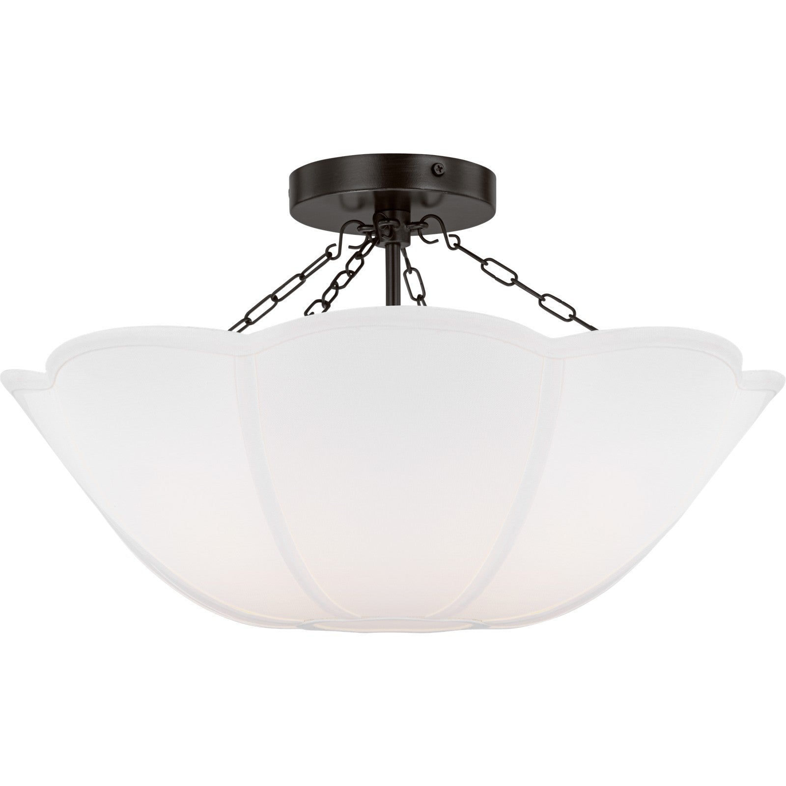 Stassi Medium Semi Flush Mount Aged Iron - Visual Comfort Ceiling Lights