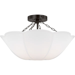 Stassi Medium Semi Flush Mount Aged Iron - Visual Comfort Ceiling Lights