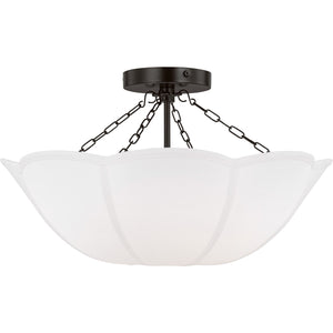 Stassi Medium Semi Flush Mount Aged Iron - Visual Comfort Ceiling Lights