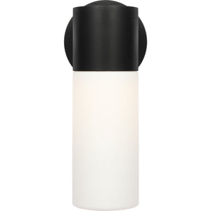 Focal Tall LED Sconce Textured Black Bulbs Inc - Visual Comfort Outdoor Lighting