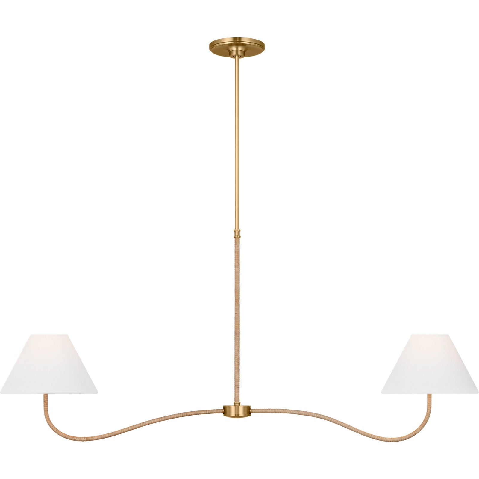 Laguna Large Linear Chandelier Burnished Brass - Visual Comfort Ceiling Lights