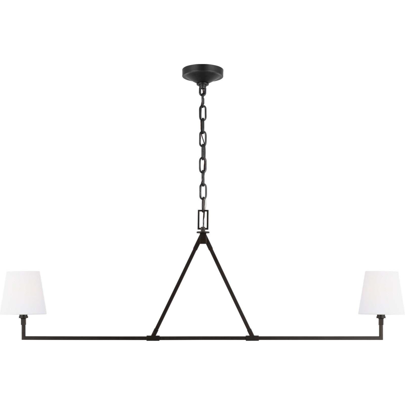 Perth Large Linear Chandelier Aged Iron - Visual Comfort Ceiling Lights