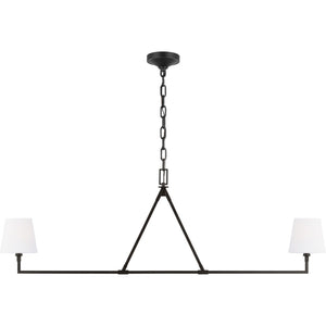Perth Large Linear Chandelier Aged Iron - Visual Comfort Ceiling Lights