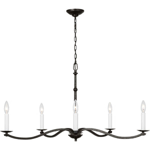Wellen Large Chandelier Aged Iron - Visual Comfort Ceiling Lights