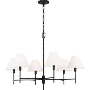 Ridgewood Large Chandelier Aged Iron - Visual Comfort Ceiling Lights